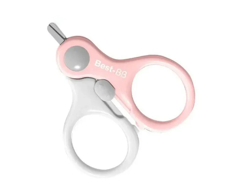 Baby Safety Nail Scissors Pink & Grey - Sunshine