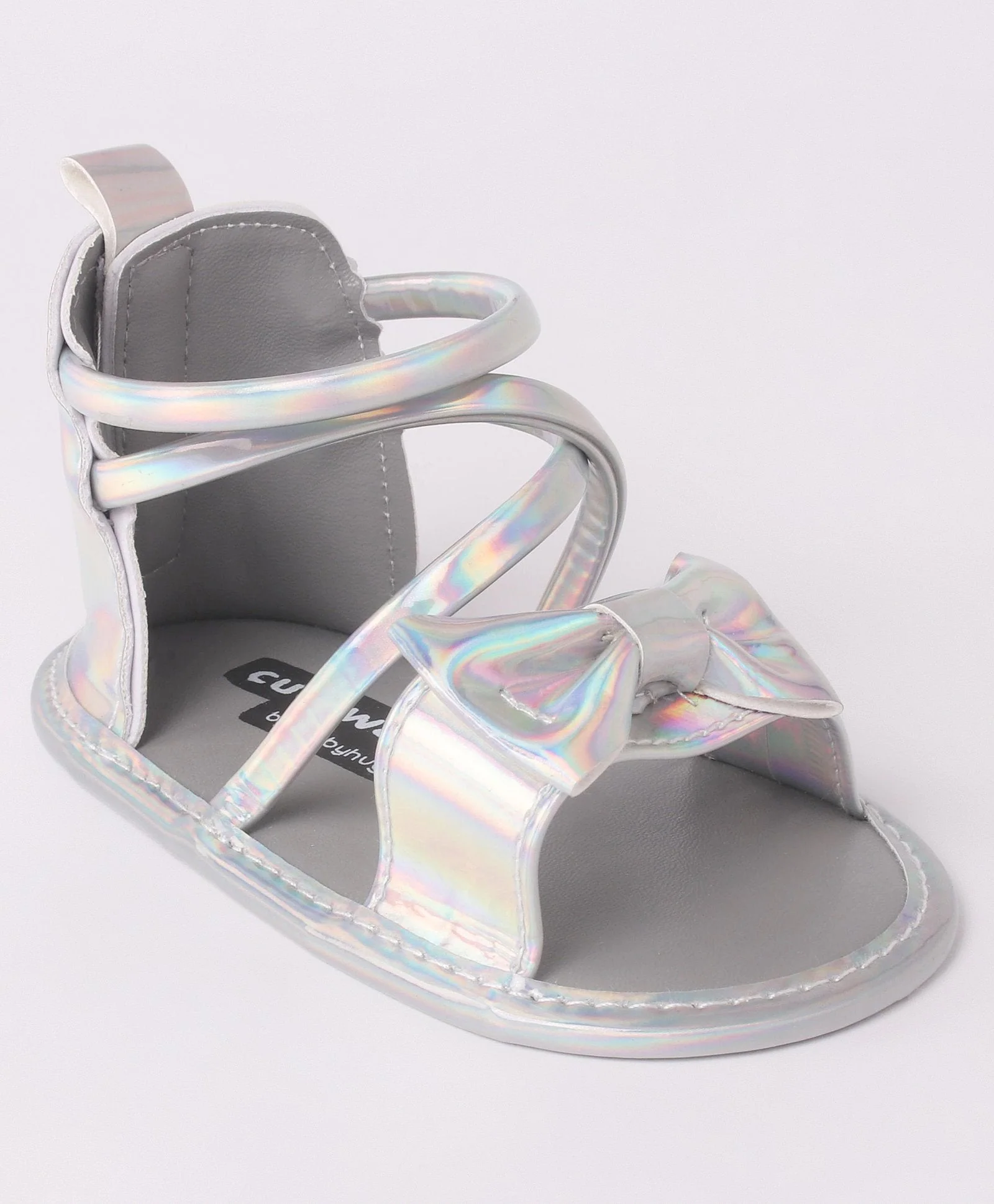 Baby Sandal Shiny Silver - Sunshine - Image 4