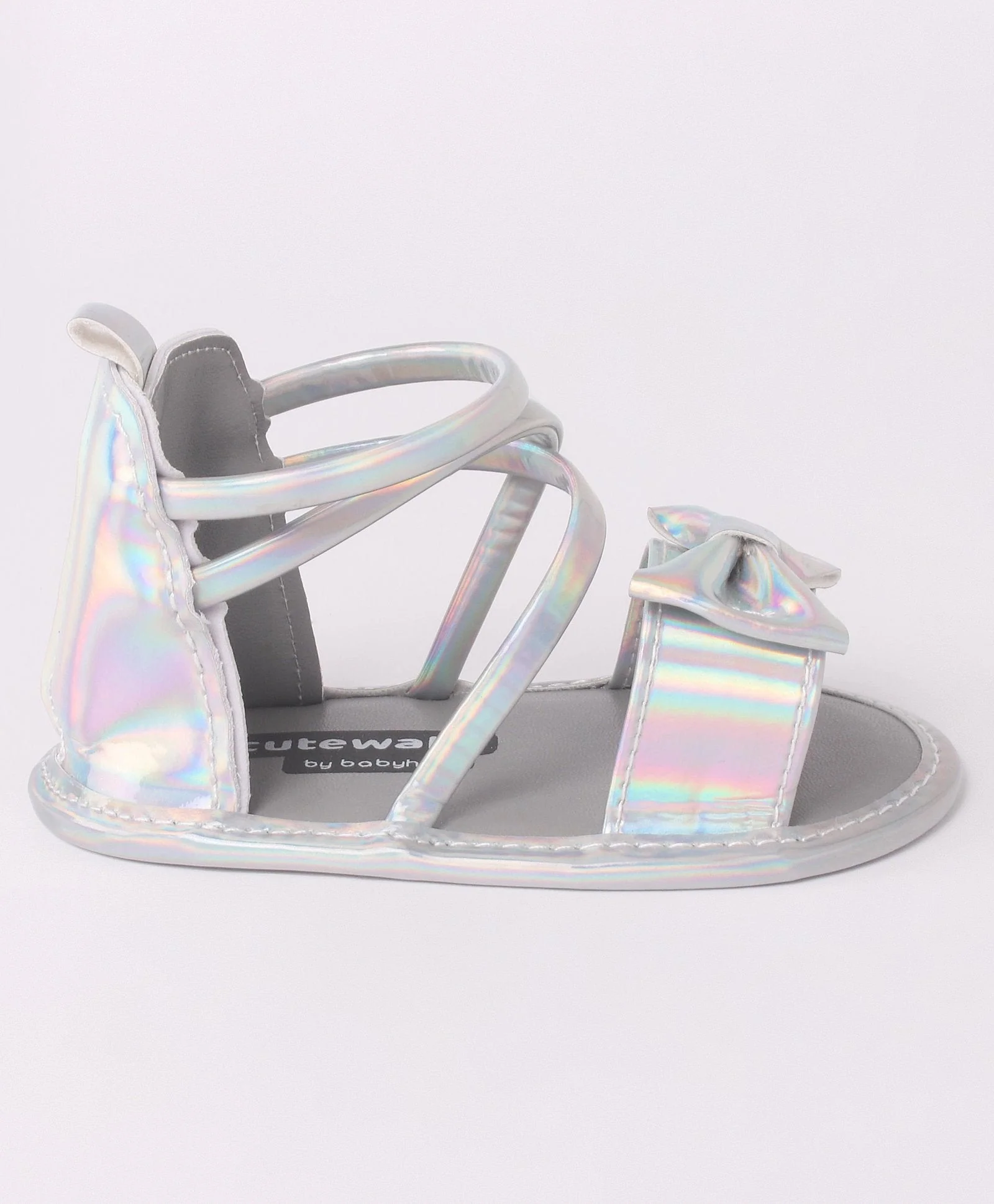 Baby Sandal Shiny Silver - Sunshine - Image 5