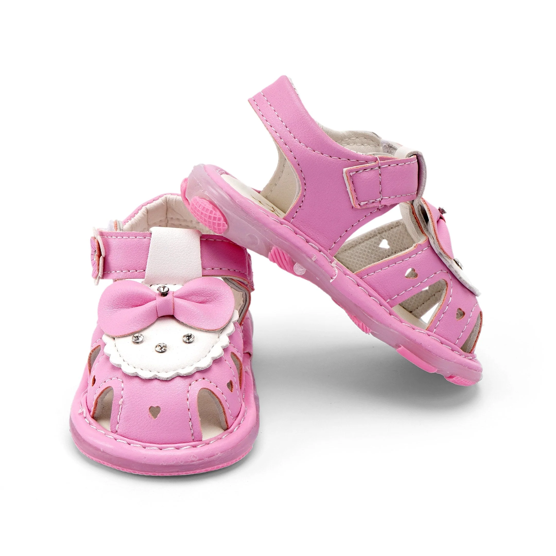 Baby Sandals Bow Pink With Lights - Sunshine - Image 2