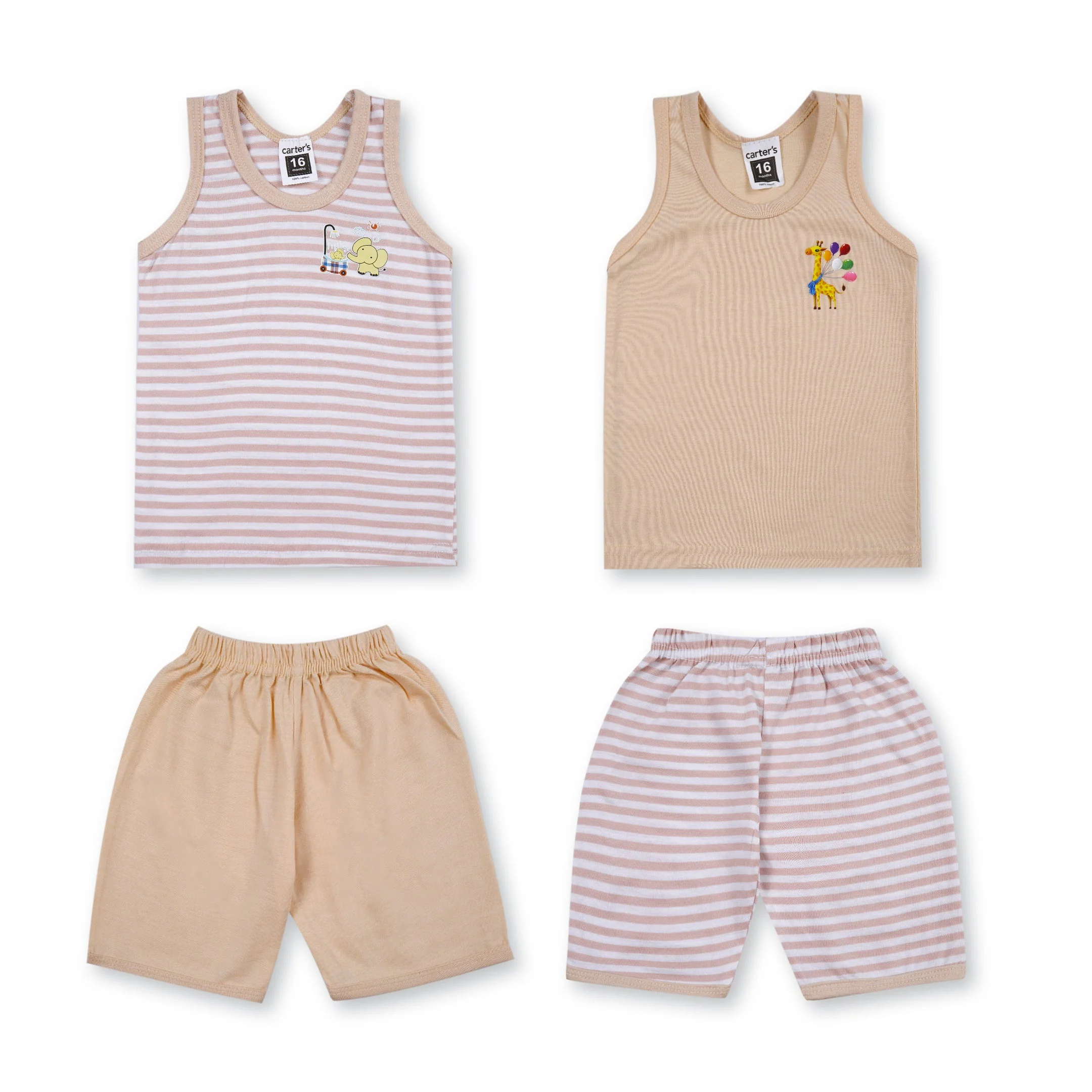 Baby Sandos Pack Of 2 Stripes Beige - Sunshine - Image 2