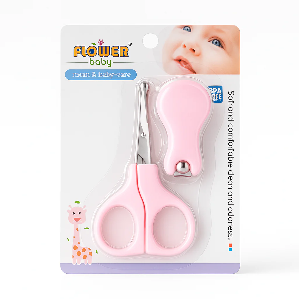Baby Scissors & Nail Clipper Set Pink - Sunshine