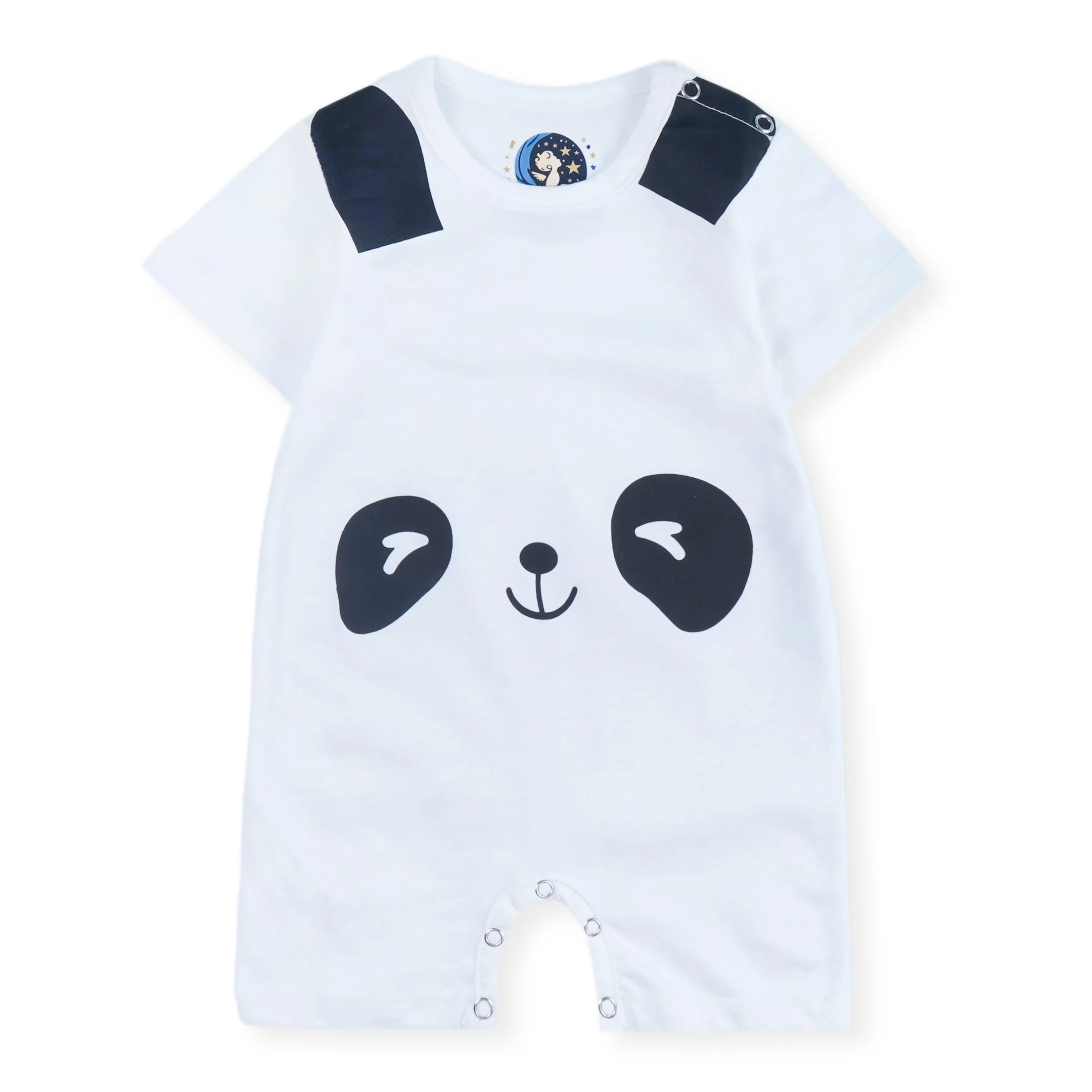 Baby Short-Body Printed Cotton Romper Panda White WC - Mini Charm - Image 3