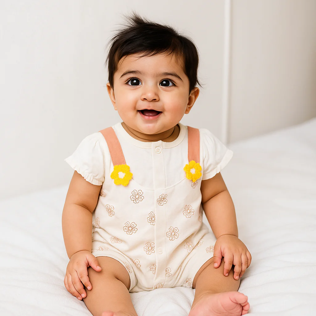 Baby Short-Body Romper Brown - Sunshine