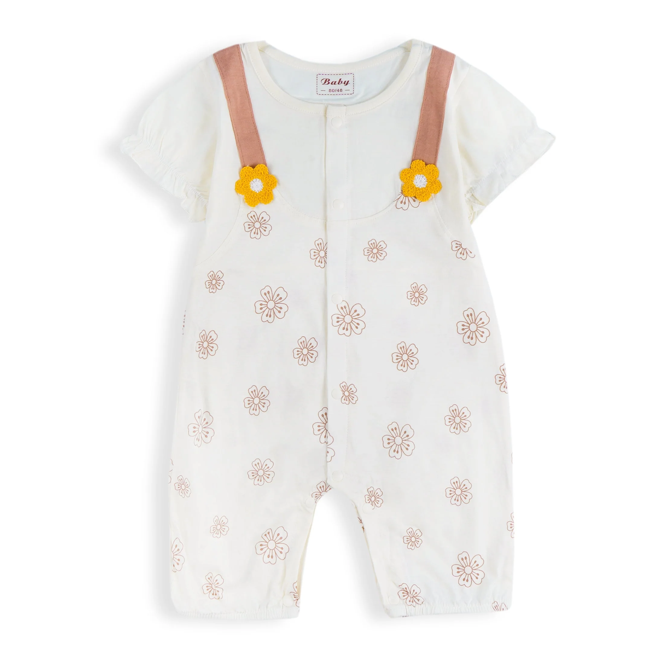Baby Short-Body Romper Brown - Sunshine - Image 3