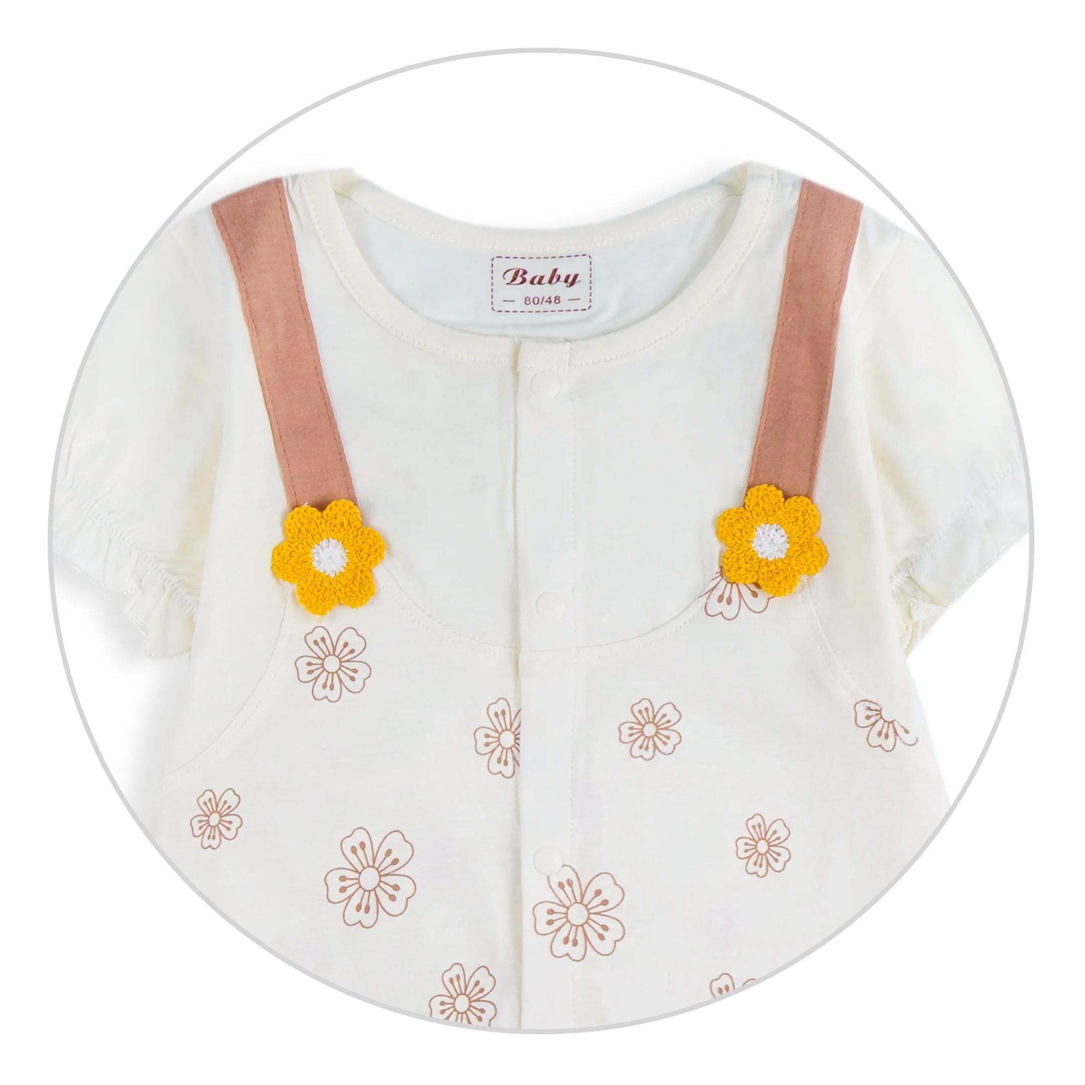 Baby Short-Body Romper Brown - Sunshine - Image 4