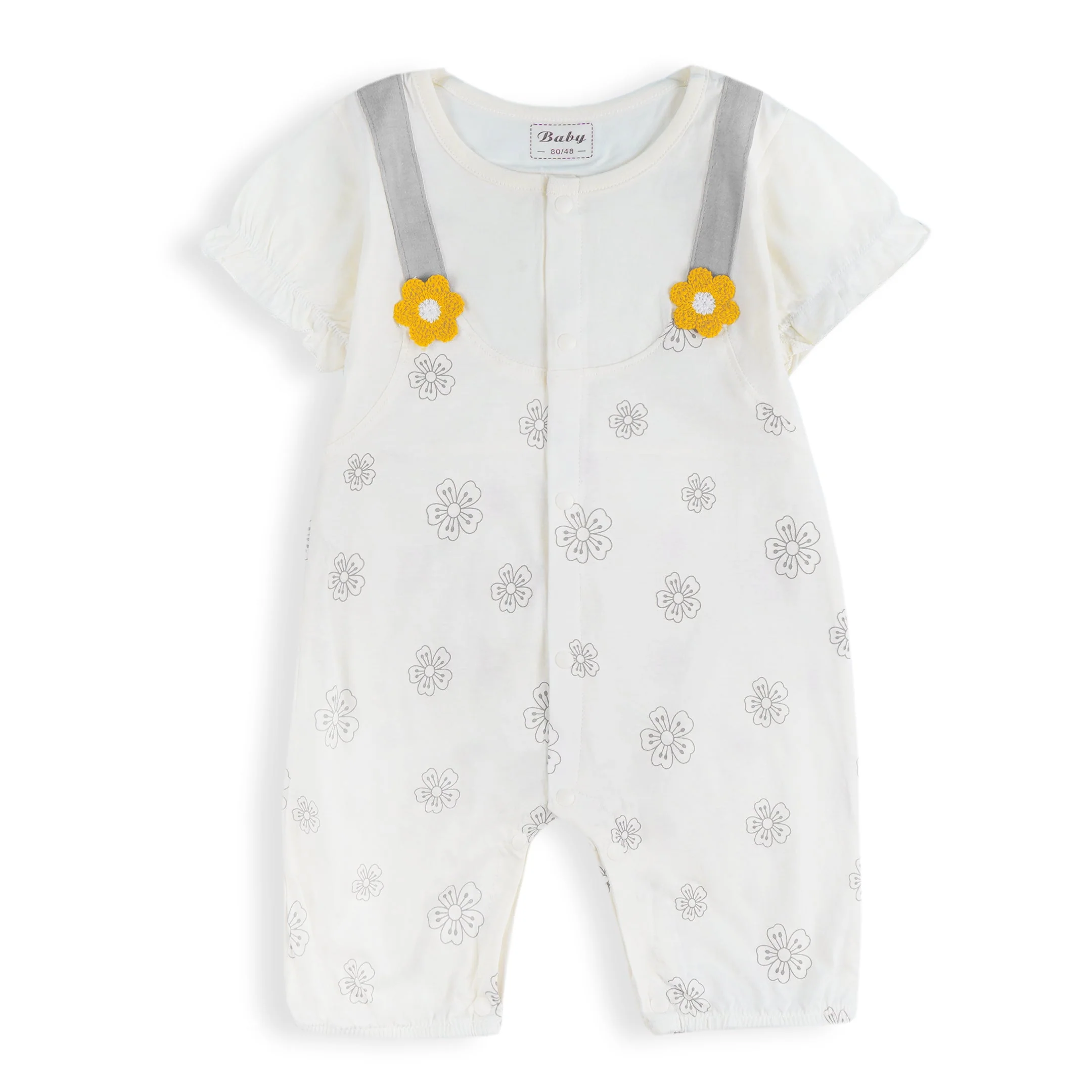 Baby Short-Body Romper Grey - Sunshine - Image 3