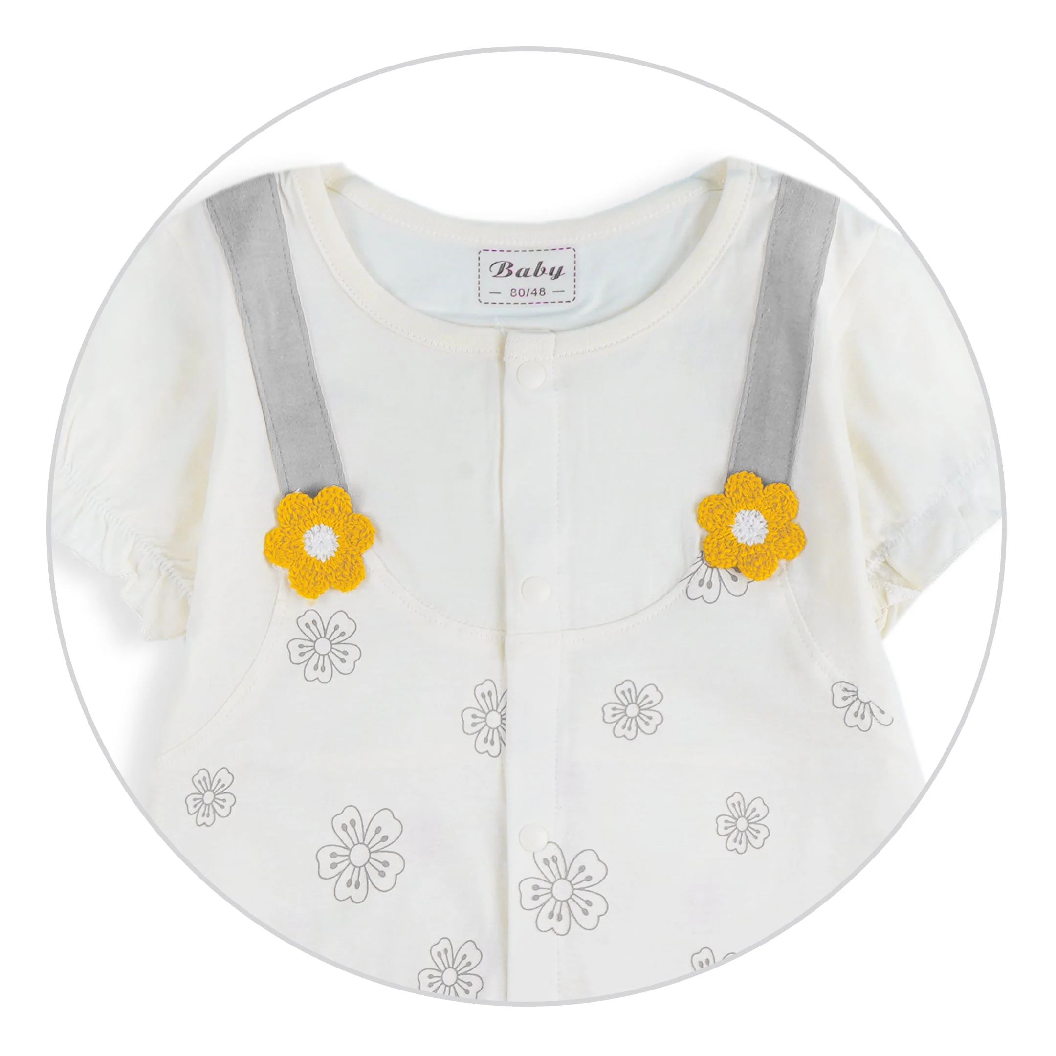 Baby Short-Body Romper Grey - Sunshine - Image 4