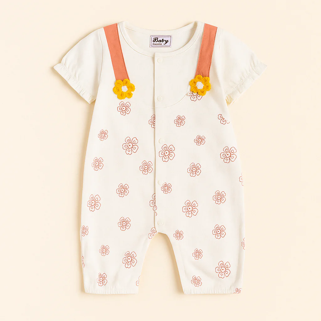 Baby Short-Body Romper Peach - Sunshine - Image 2