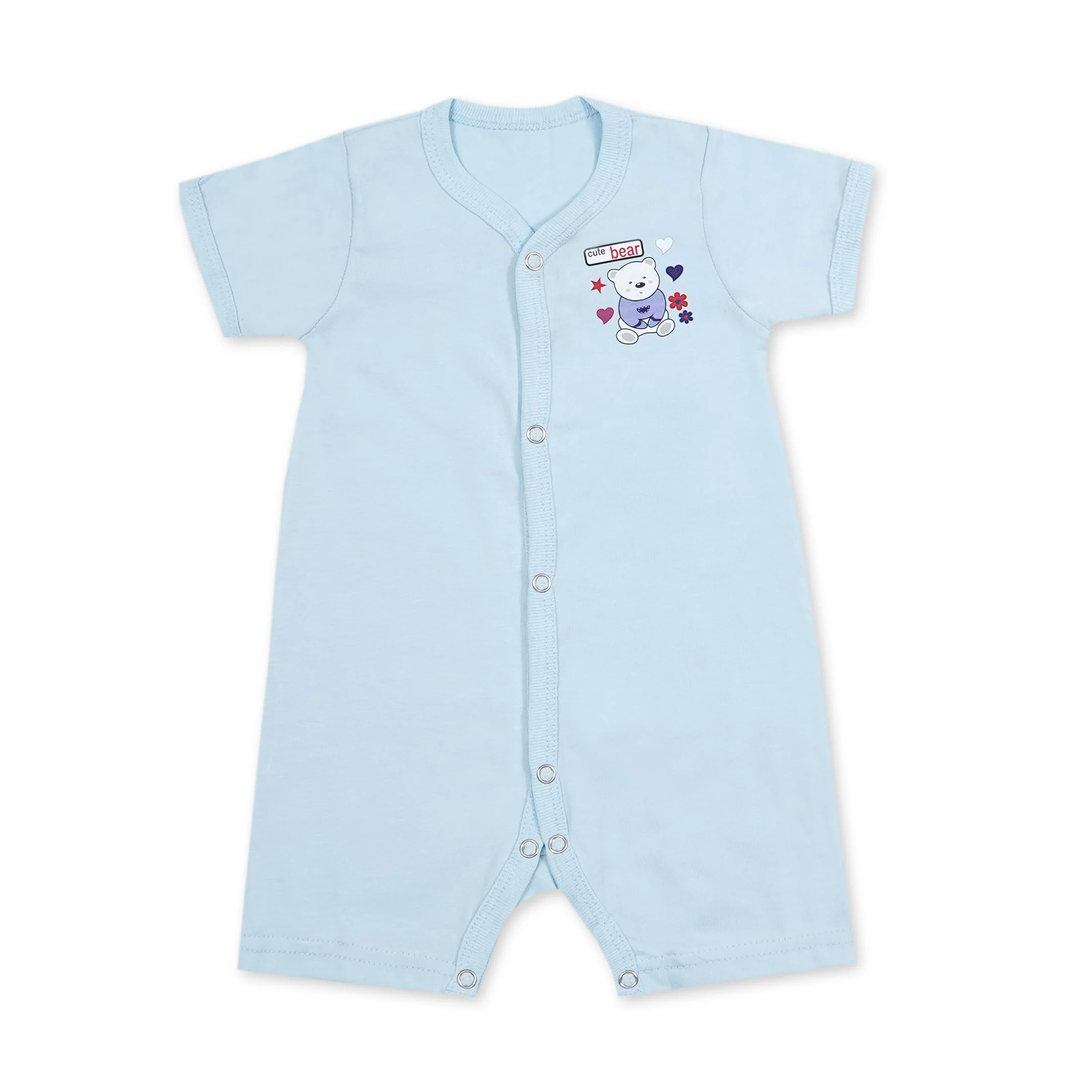 Baby Short-Leg Romper Pack Of 3 Bear Blue - Sunshine - Image 5