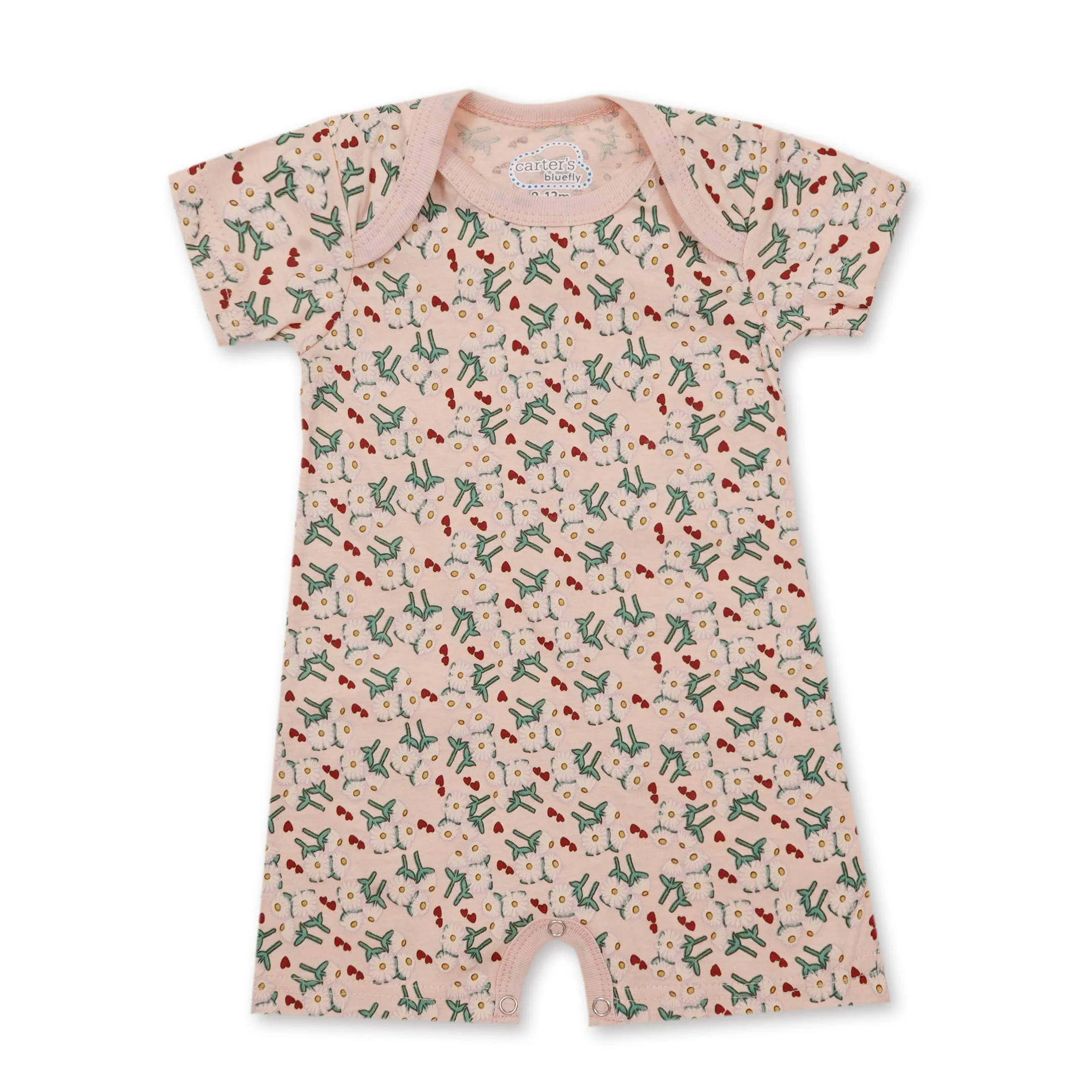Baby Short-Leg Romper Pack Of 3 Flowers Peach - Sunshine - Image 5