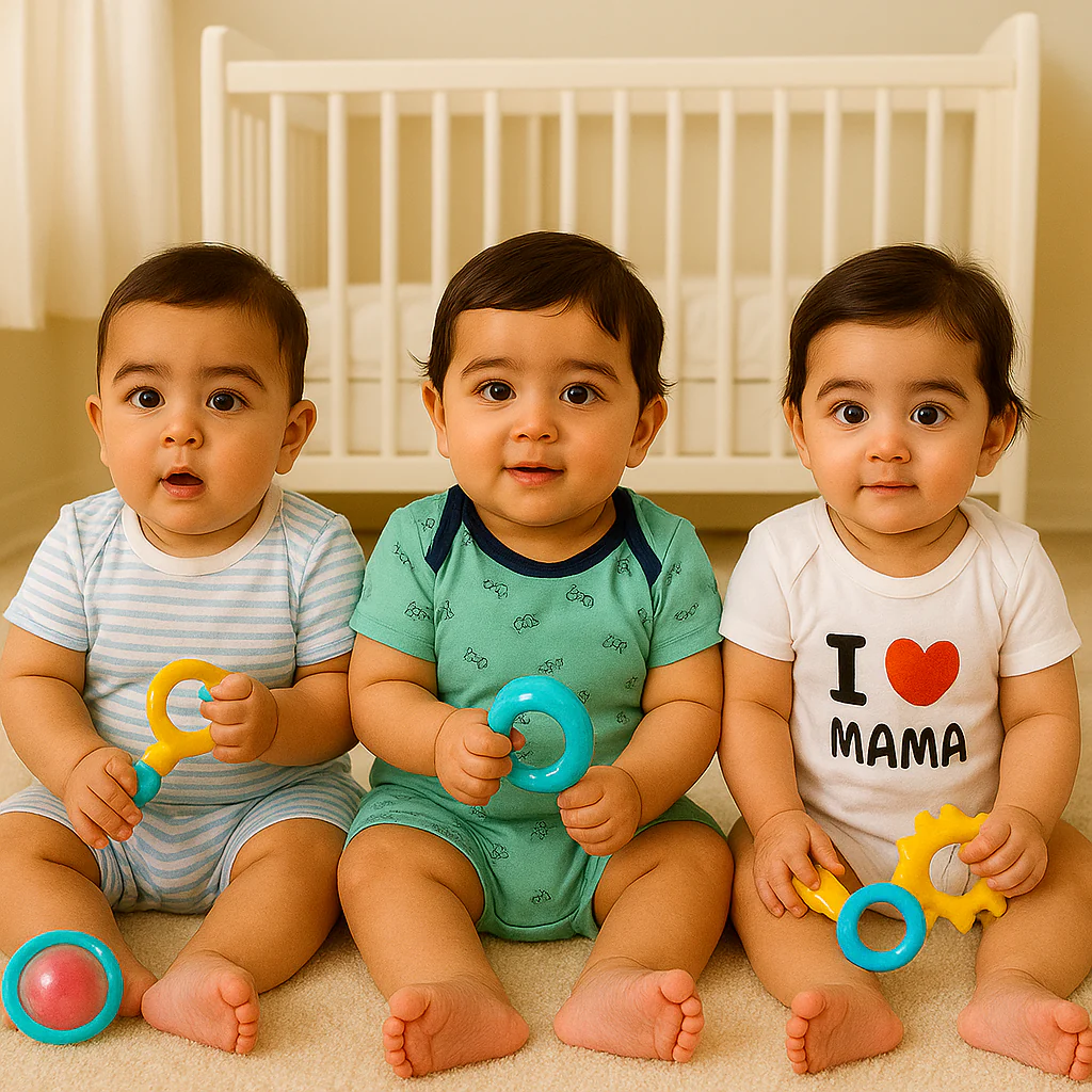 Baby Short-Leg Romper Pack Of 3 I Love Mama - Sunshine - Image 2