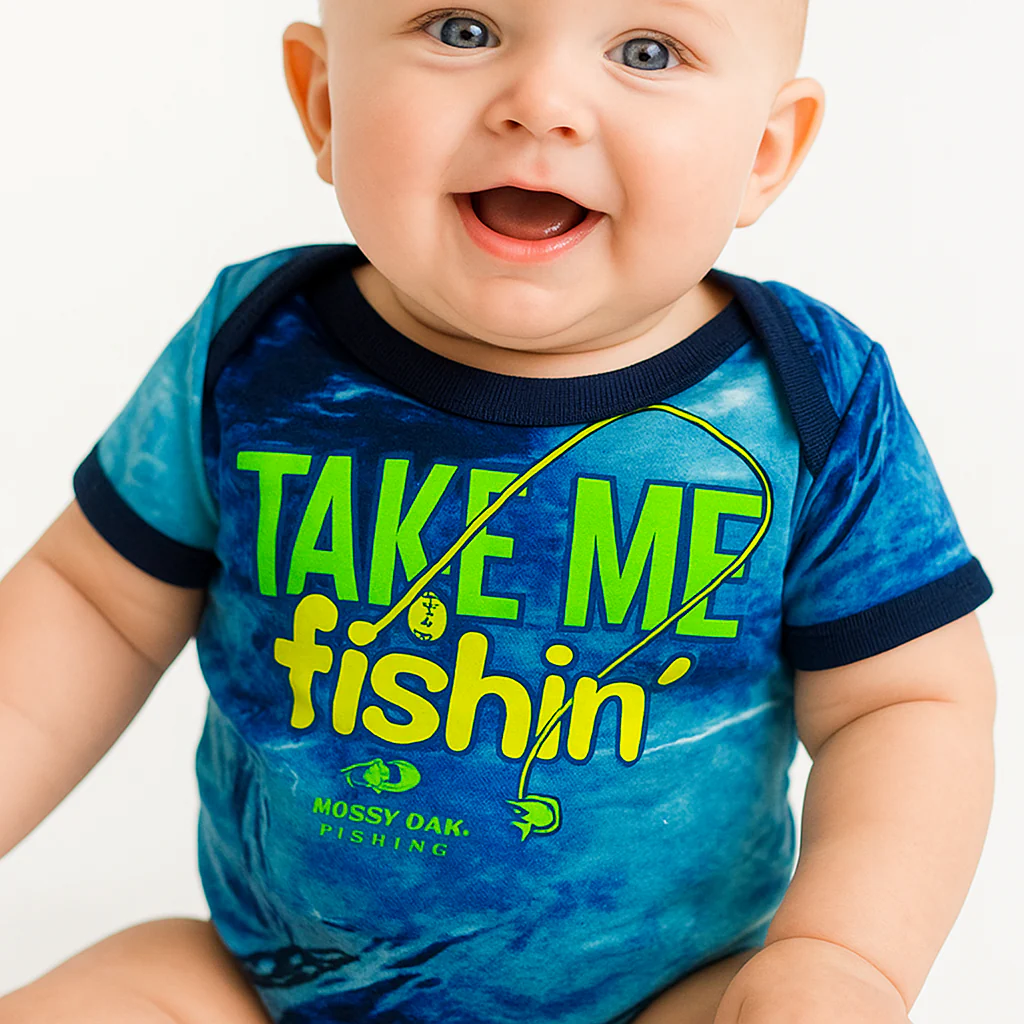 Baby Short Sleeves Bodysuit Fishing Navy Blue - Sunshine - Image 4