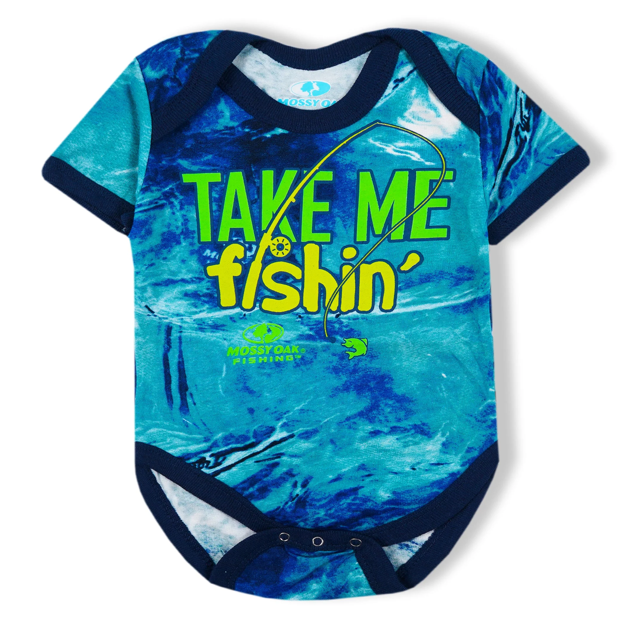 Baby Short Sleeves Bodysuit Fishing Navy Blue - Sunshine - Image 5