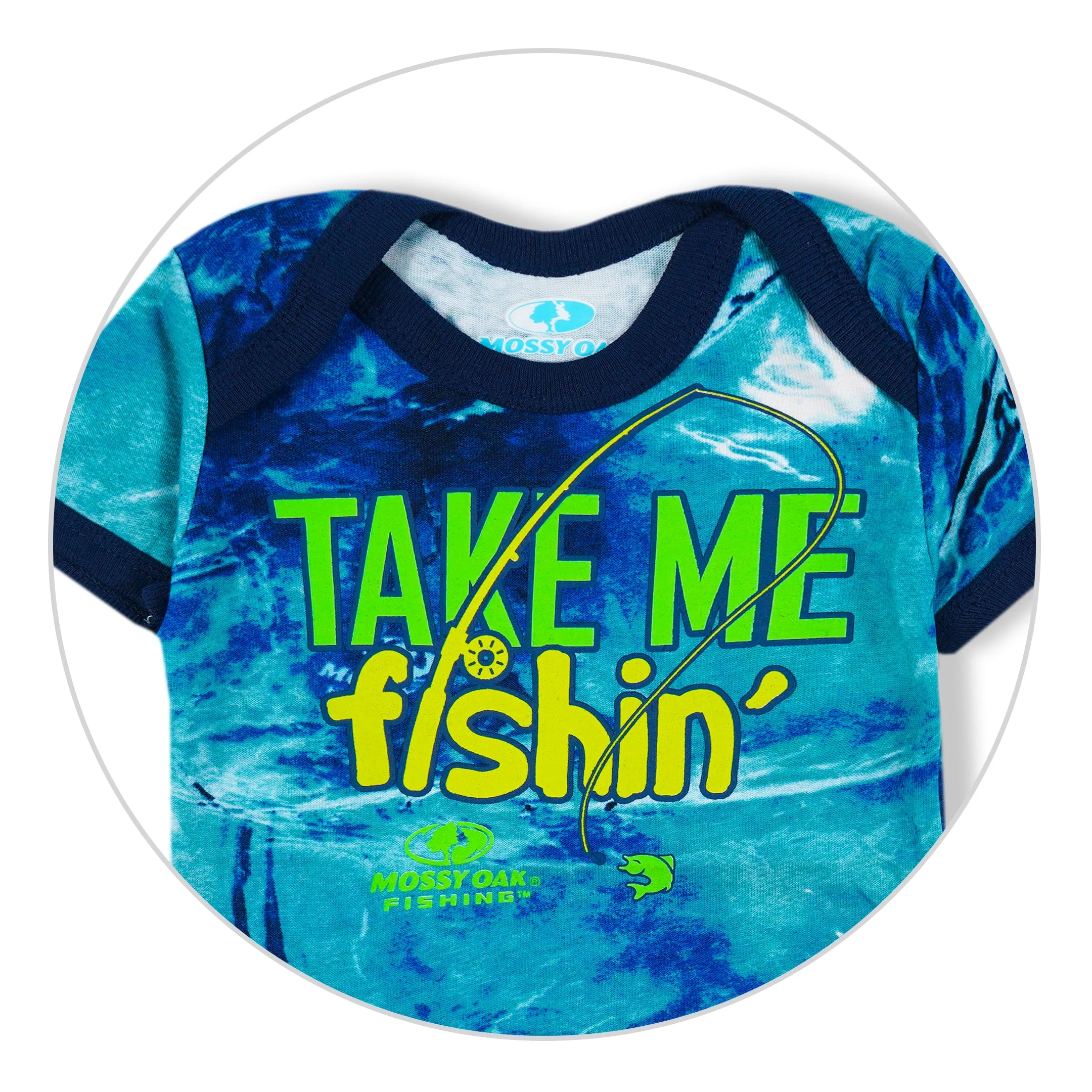 Baby Short Sleeves Bodysuit Fishing Navy Blue - Sunshine - Image 6