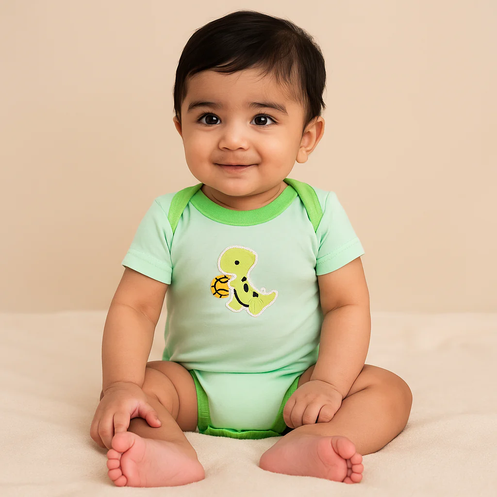 Baby Short Sleeves Bodysuit Multi Design & Multi Character Green - Sunshine