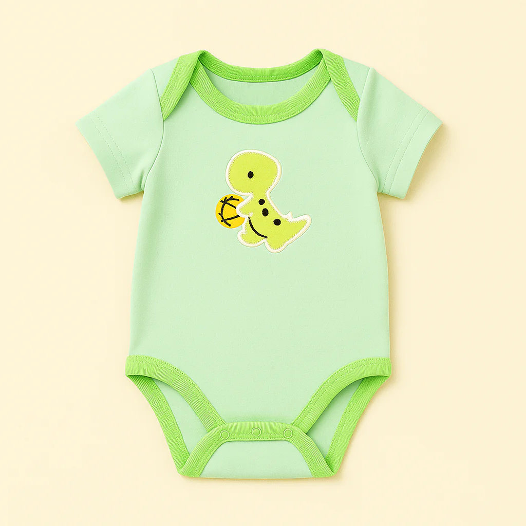 Baby Short Sleeves Bodysuit Multi Design & Multi Character Green - Sunshine - Image 3