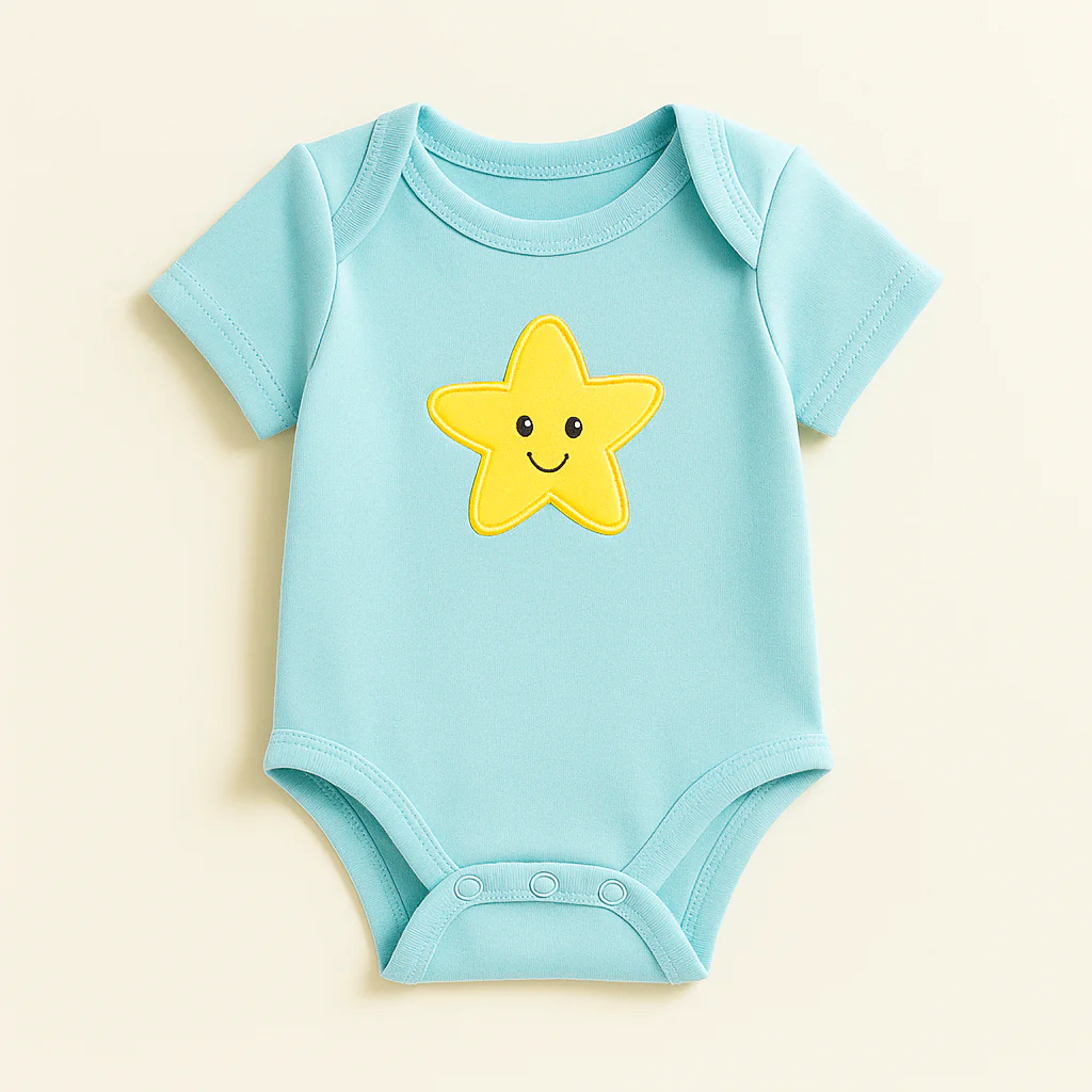Baby Short Sleeves Bodysuit Multi Design & Multi Character Sky Blue - Sunshine - Image 2