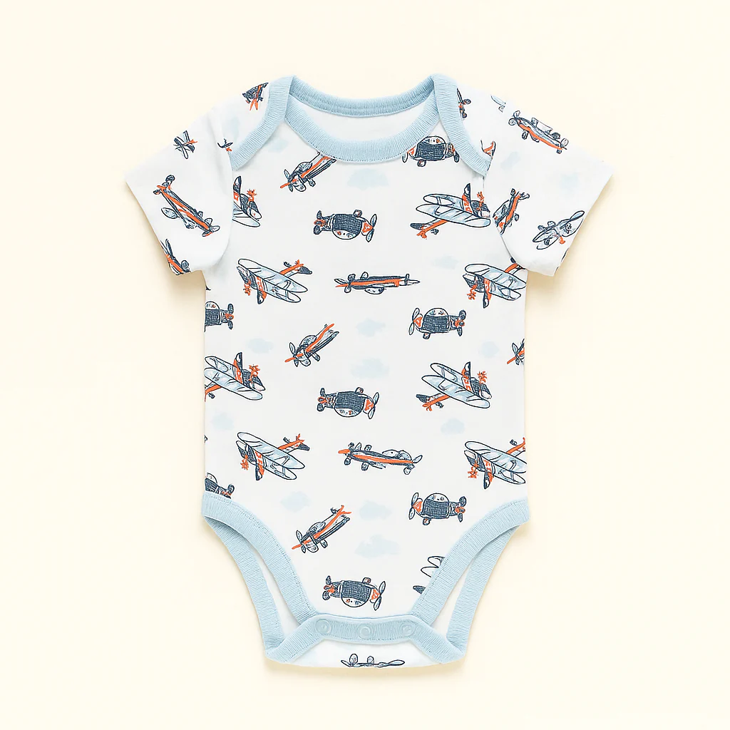 Baby Short Sleeves Bodysuit Multi Design & Multi Character White - Sunshine - Image 2