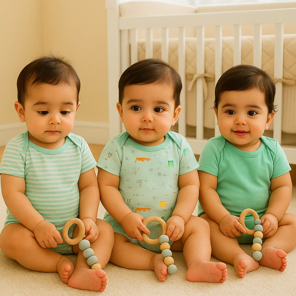 Baby Short Sleeves Bodysuit Pack Of 3 Light Blue - Sunshine - Image 3