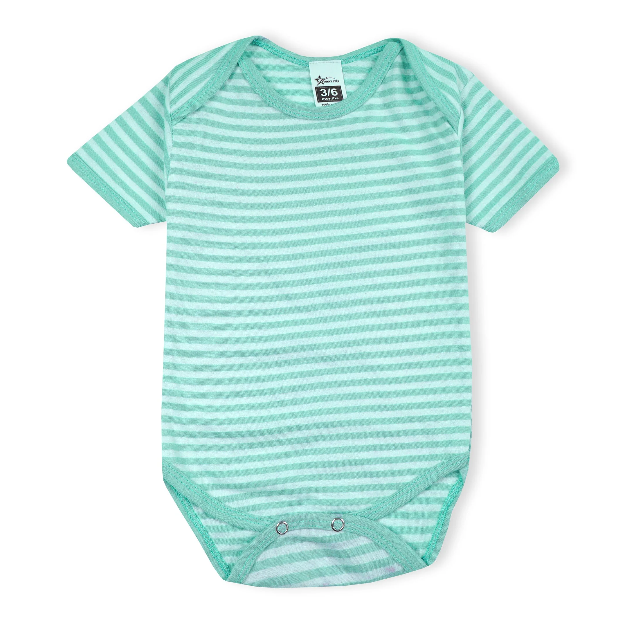 Baby Short Sleeves Bodysuit Pack Of 3 Light Blue - Sunshine - Image 5