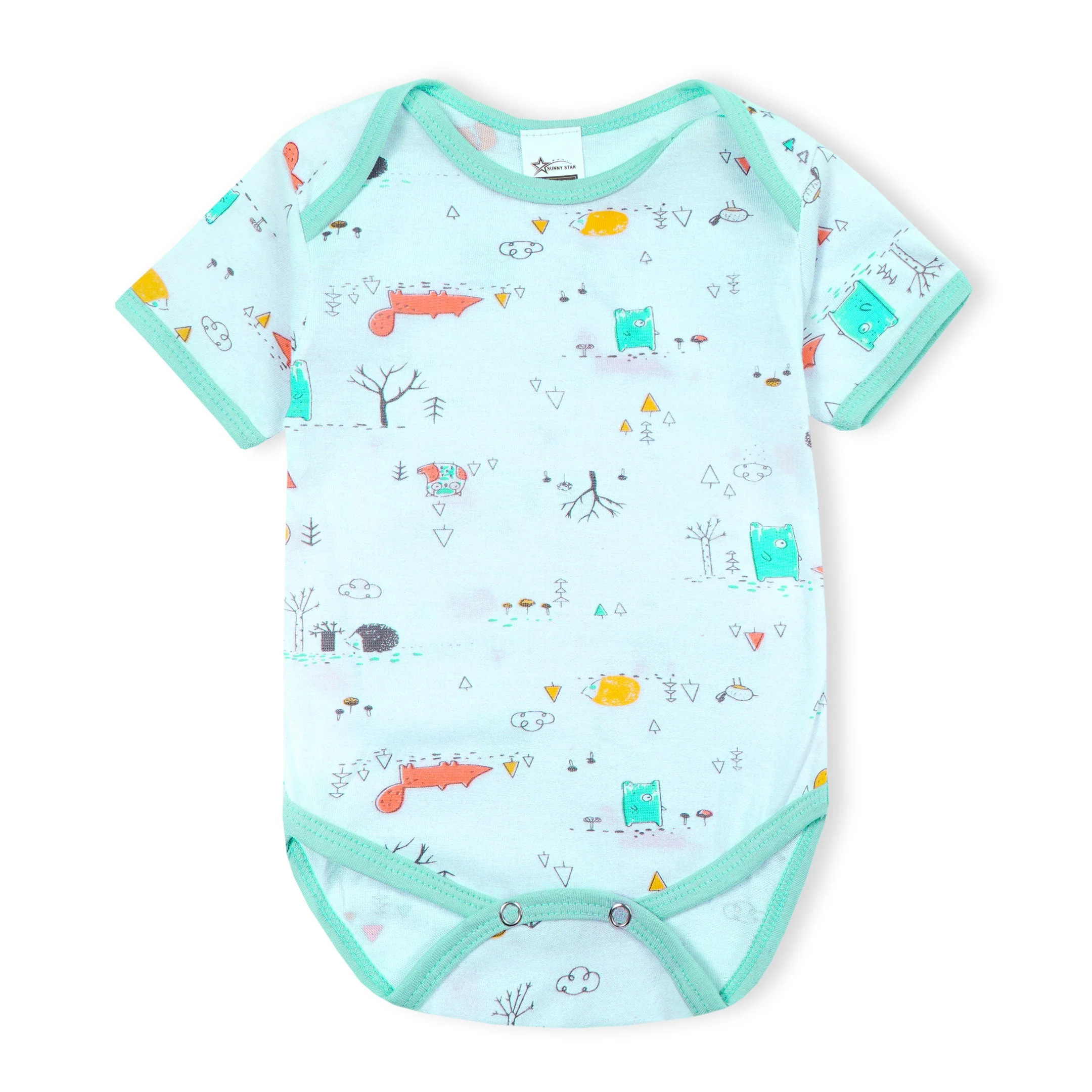 Baby Short Sleeves Bodysuit Pack Of 3 Light Blue - Sunshine - Image 6
