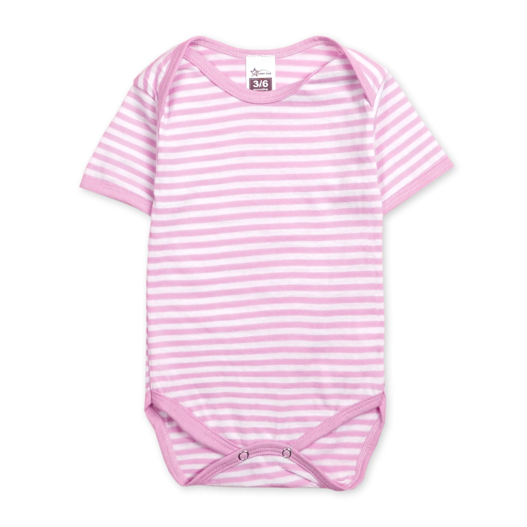 Baby Short Sleeves Bodysuit Pack Of 3 Pink - Sunshine - Image 7