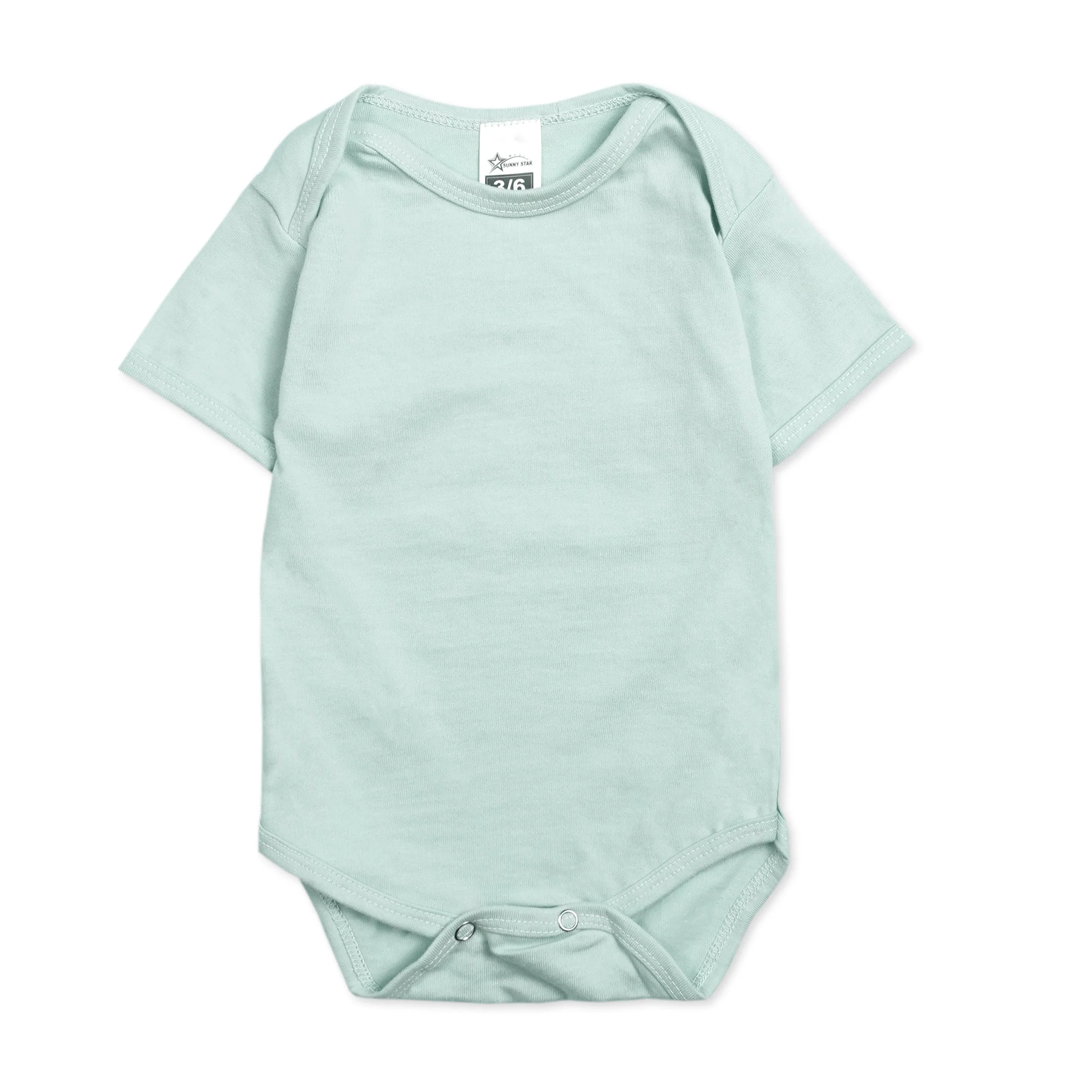 Baby Short Sleeves Bodysuit Pack Of 3 Sea Green - Sunshine - Image 6