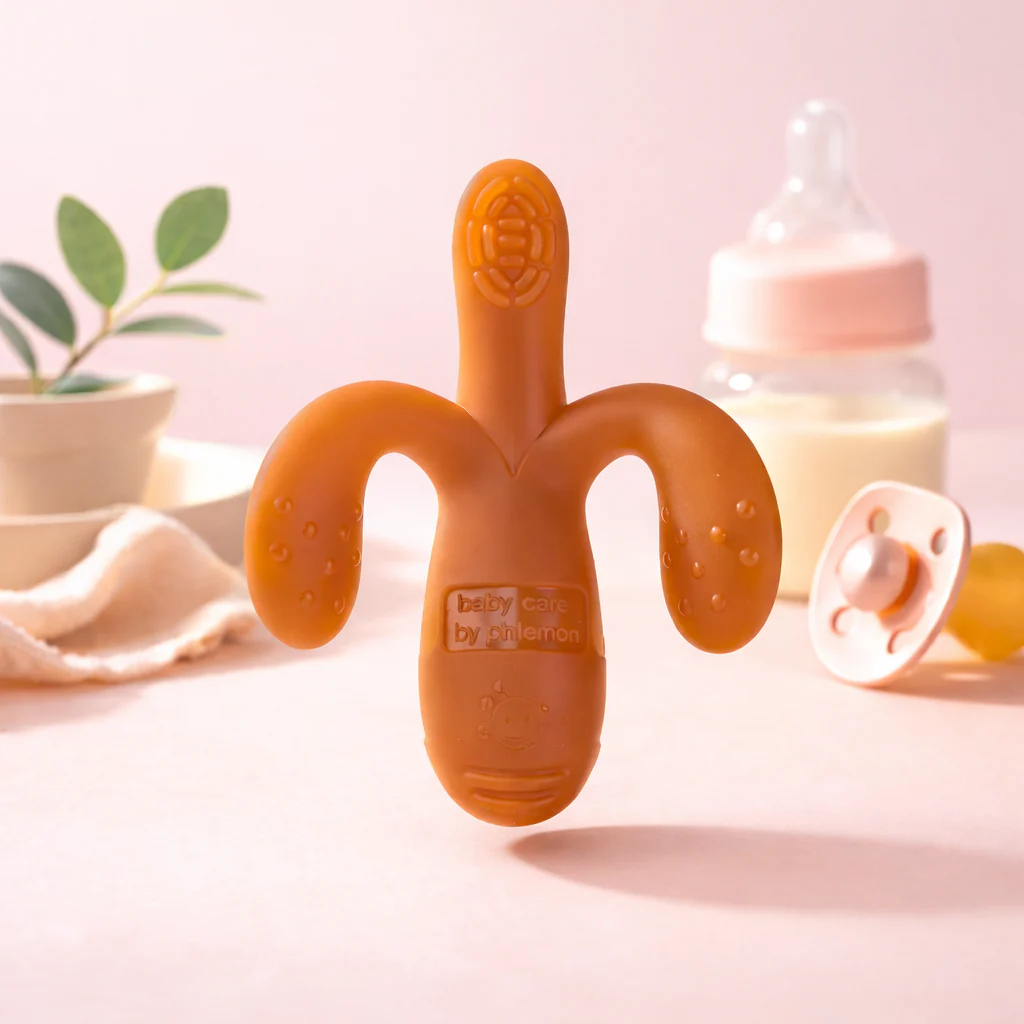 Baby Silicon Banana Teether Orange - Sunshine