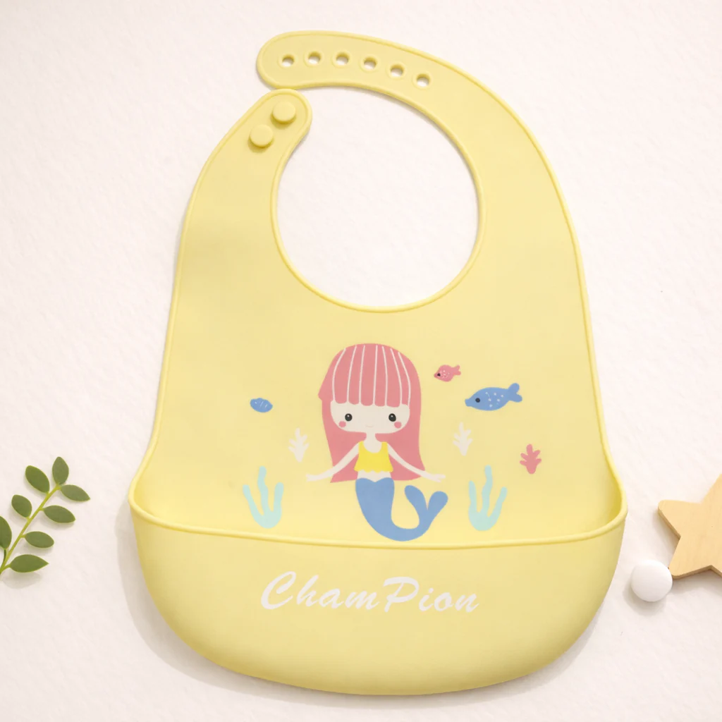 Baby Silicon Bib Mermaid Yellow - Sunshine