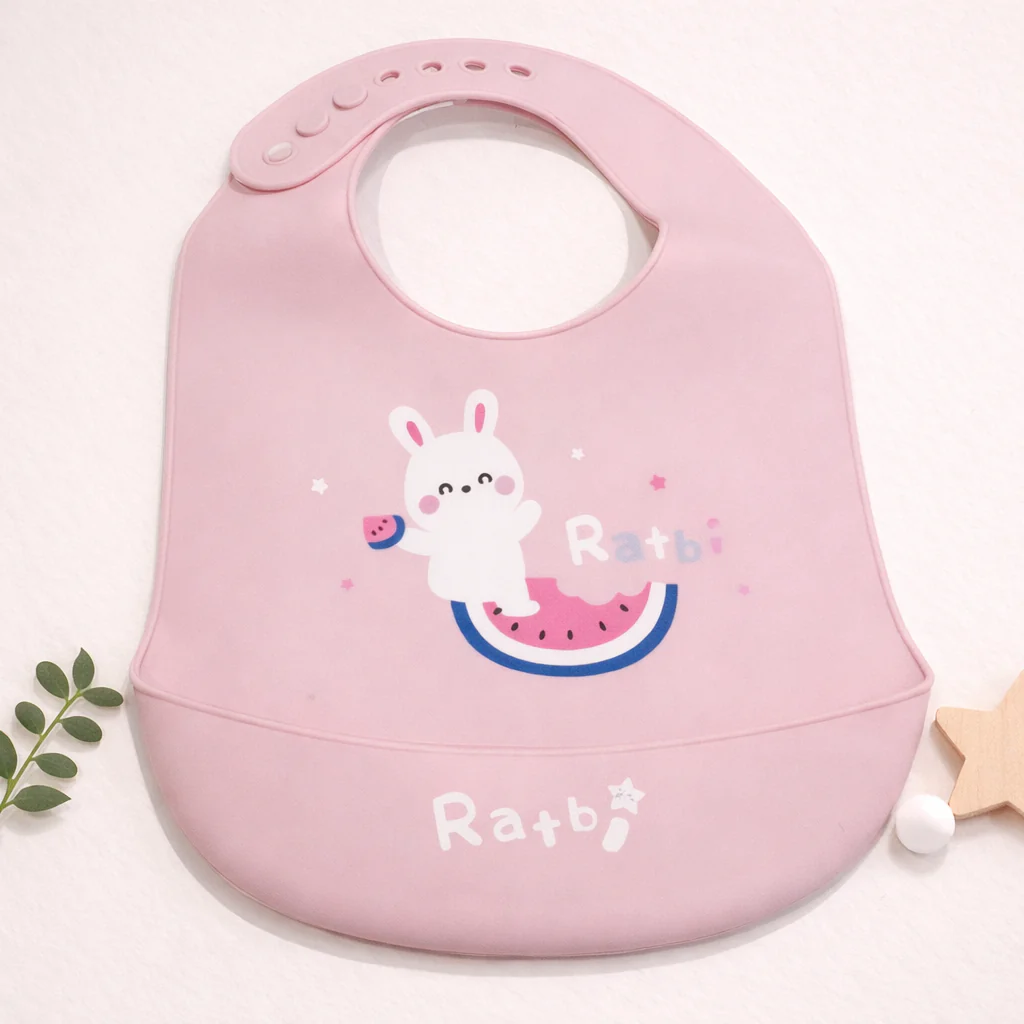 Baby Silicon Bib Rabbit Pink - Sunshine