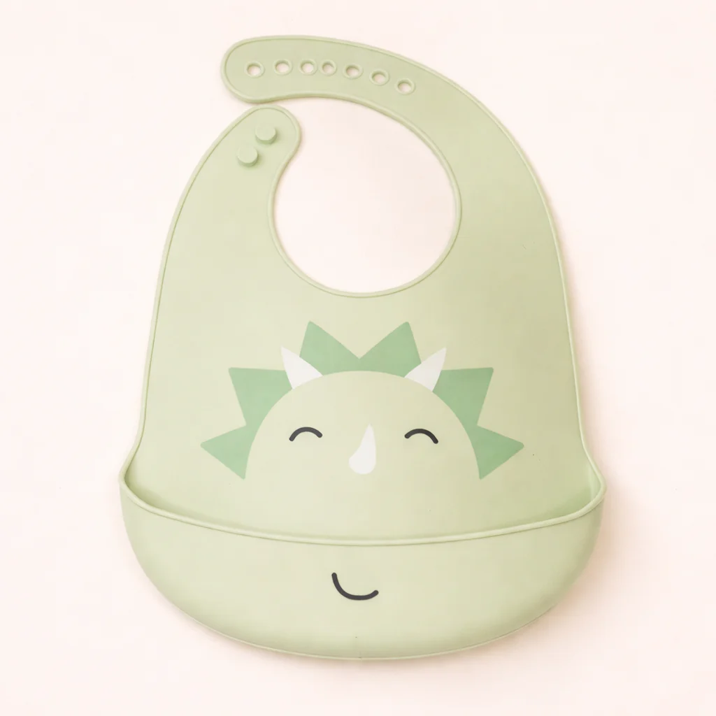 Baby Silicon Bib Rhino Green - Sunshine