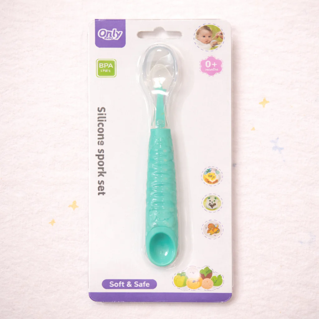 Baby Silicon Feeding Spoon Green - Sunshine