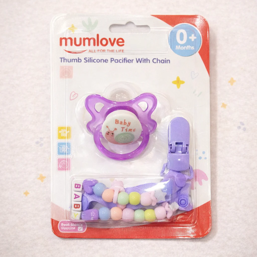 Baby Silicon Pacifier With Chain Snale Purple - Sunshine