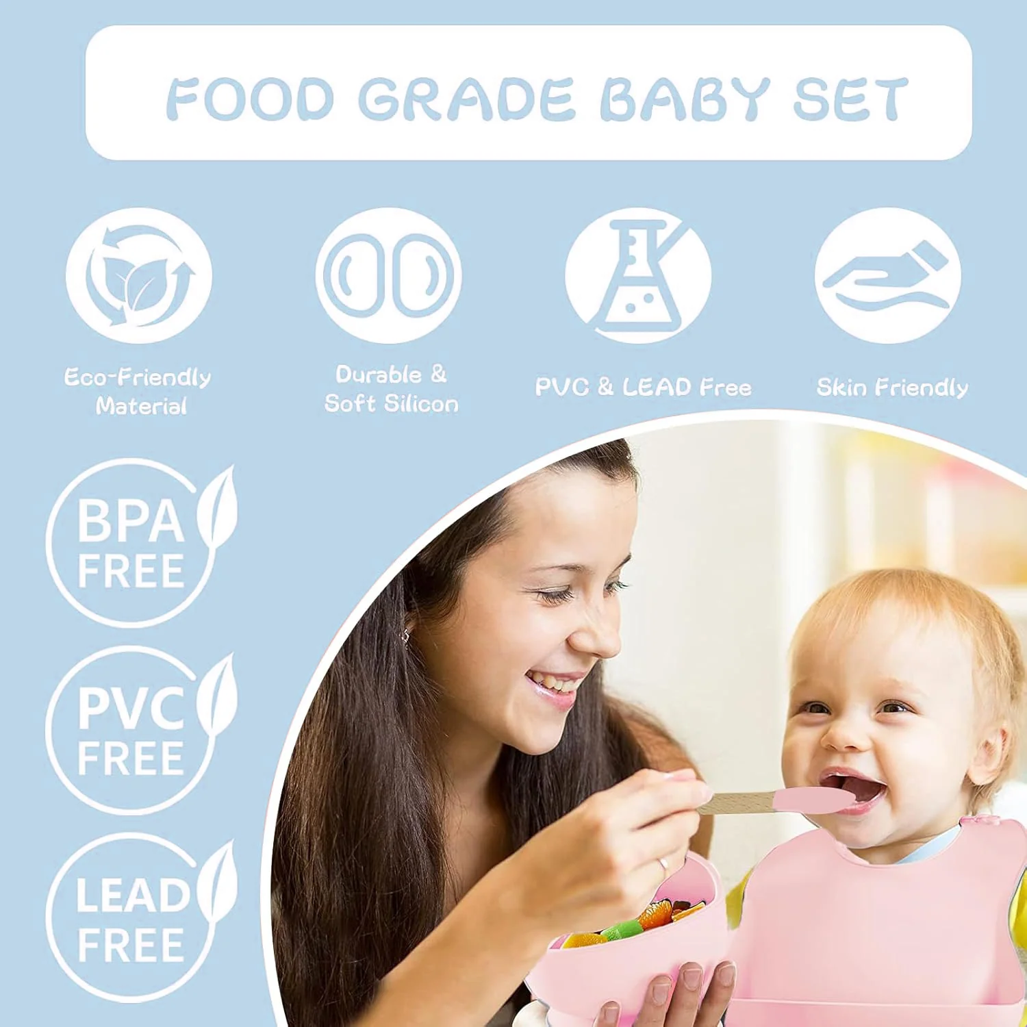 Baby Silicone Feeding Plate Moo Grey - Sunshine - Image 3