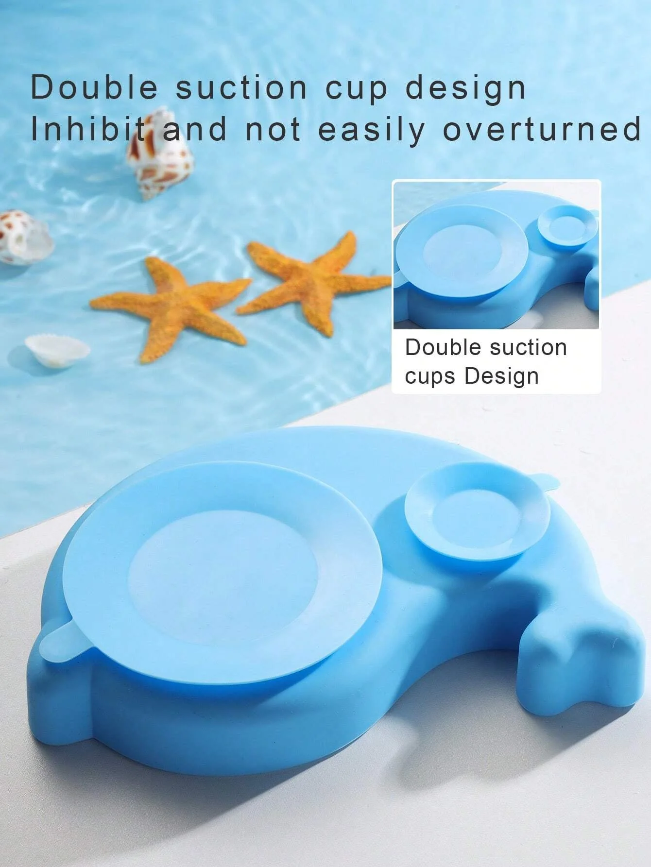 Baby Silicone Tableware Set Dolphin Blue - Sunshine - Image 6