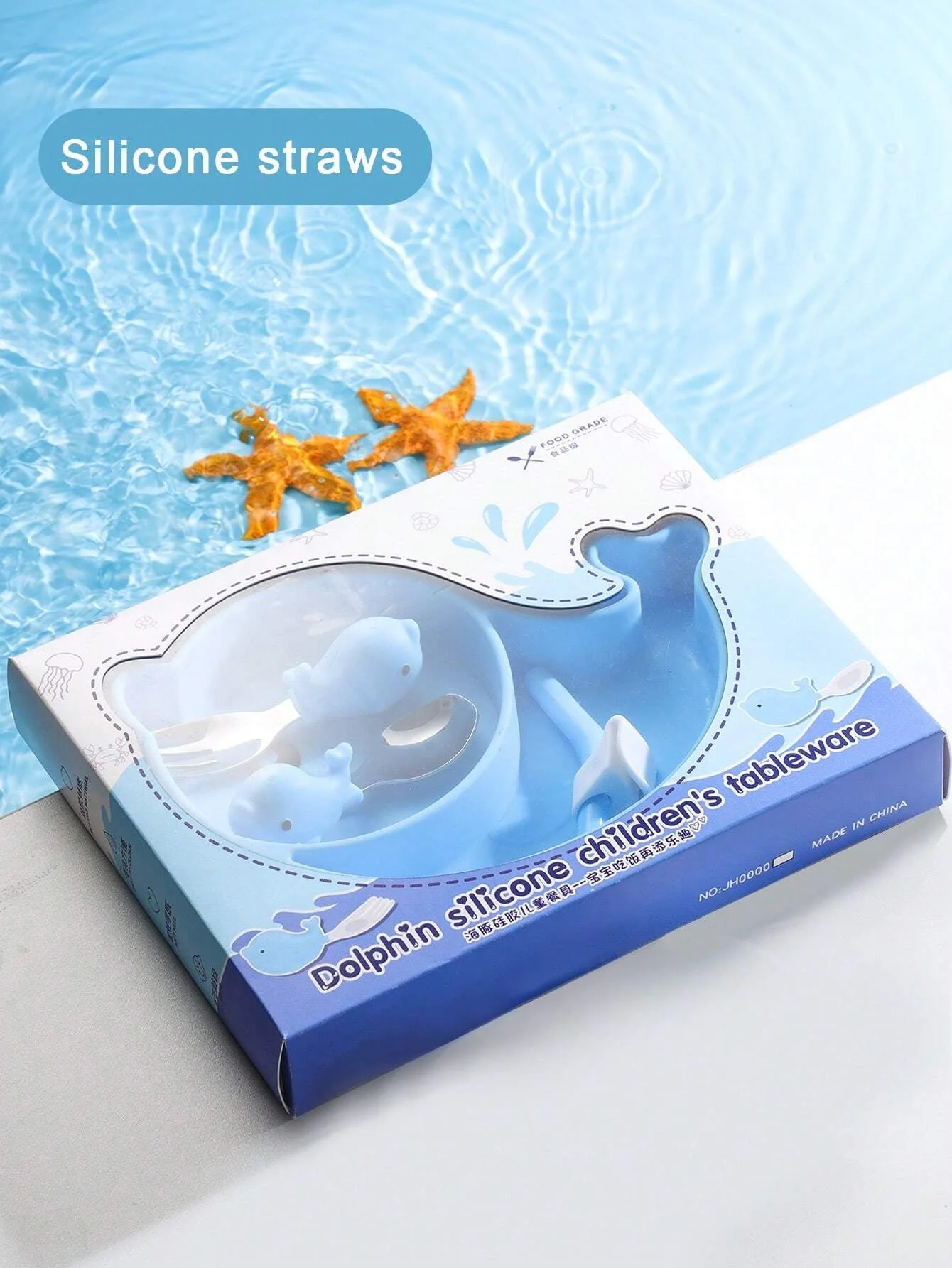 Baby Silicone Tableware Set Dolphin Blue - Sunshine - Image 9