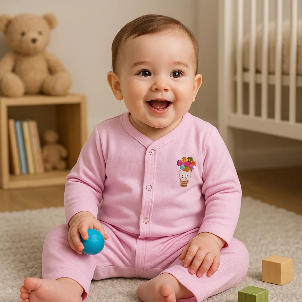 Baby Sleepsuit Baby Pink - Sunshine - Image 3