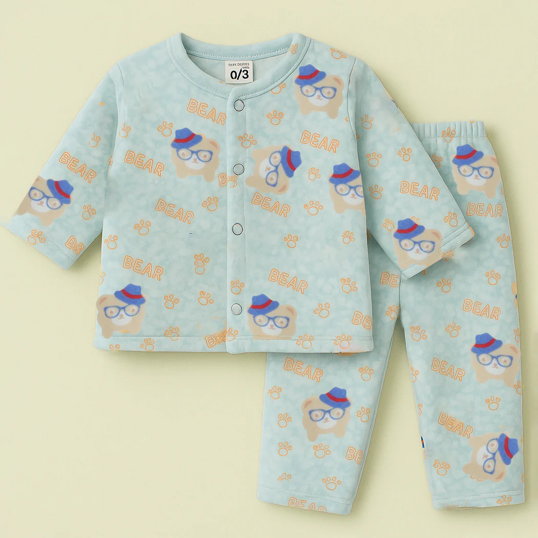 Baby Sleepsuit Bear Blue - Sunshine