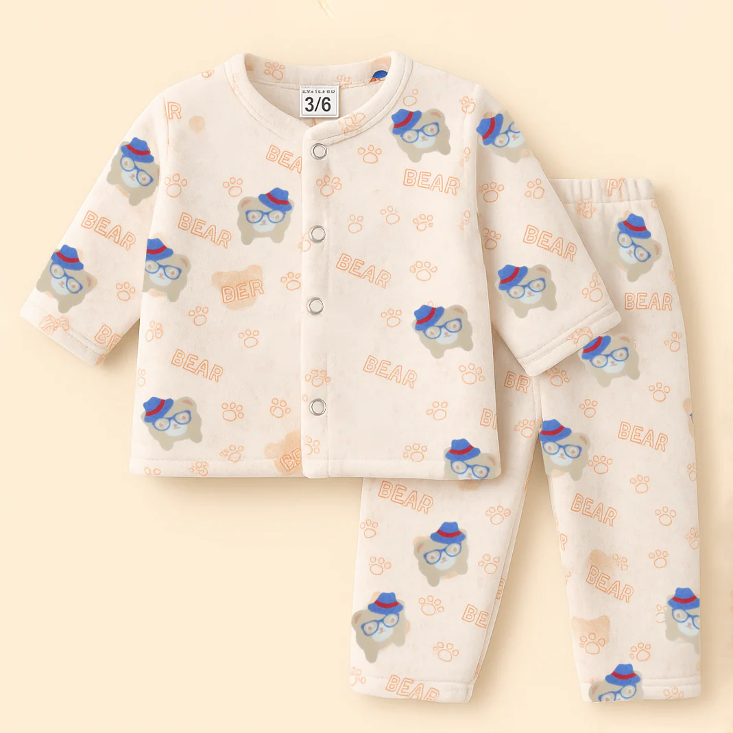 Baby Sleepsuit Bear Pink - Sunshine