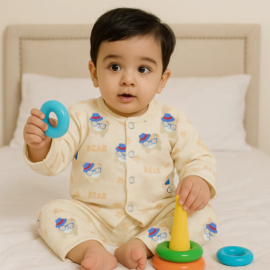Baby Sleepsuit Bear Yellow - Sunshine - Image 2