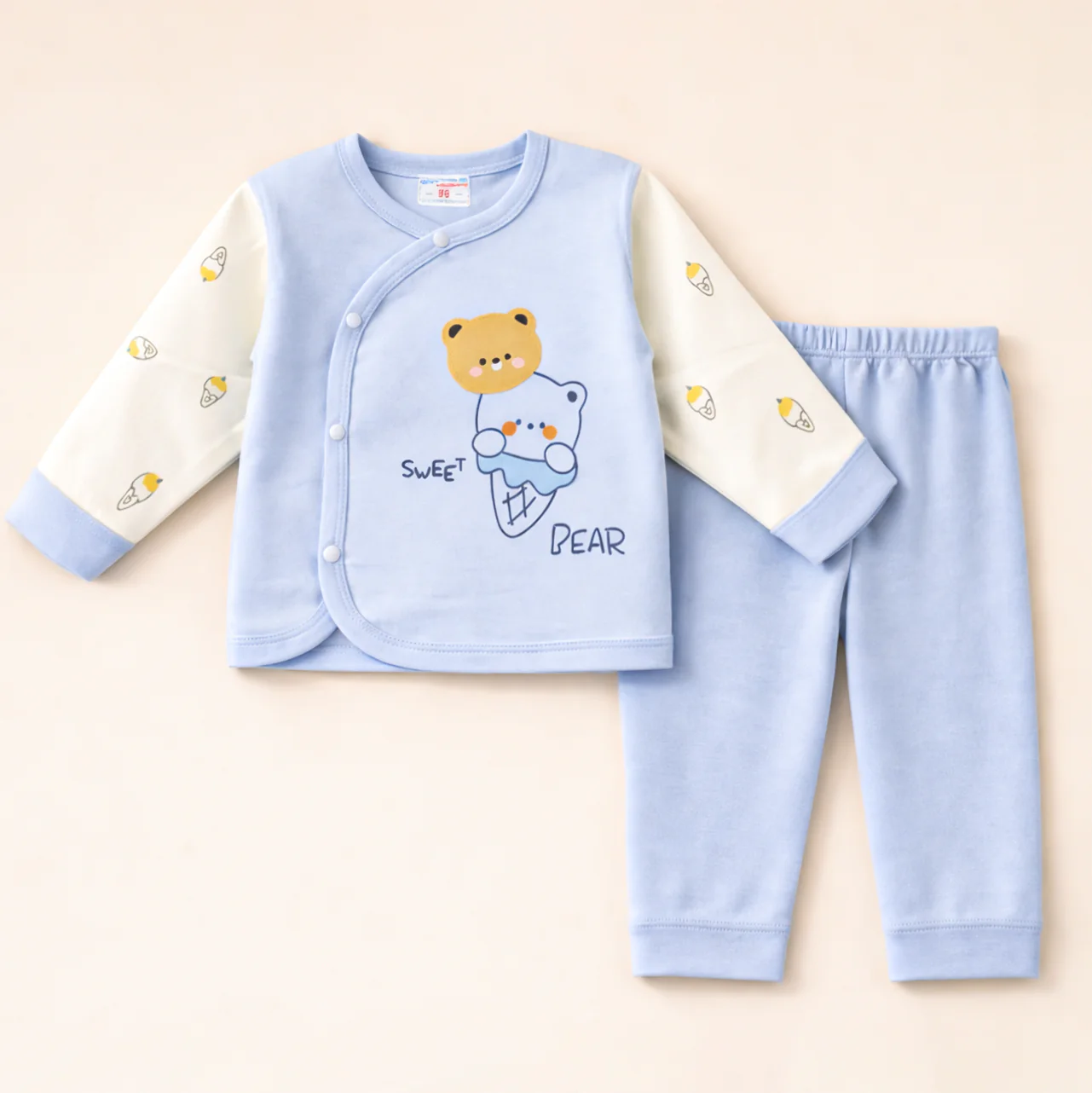 Baby Sleepsuit Cute Bear Blue - Sunshine