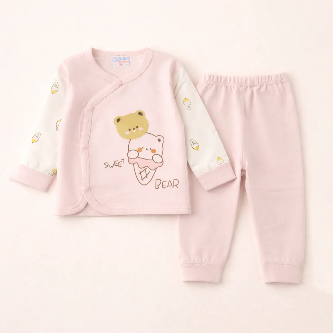 Baby Sleepsuit Cute Bear Pink - Sunshine
