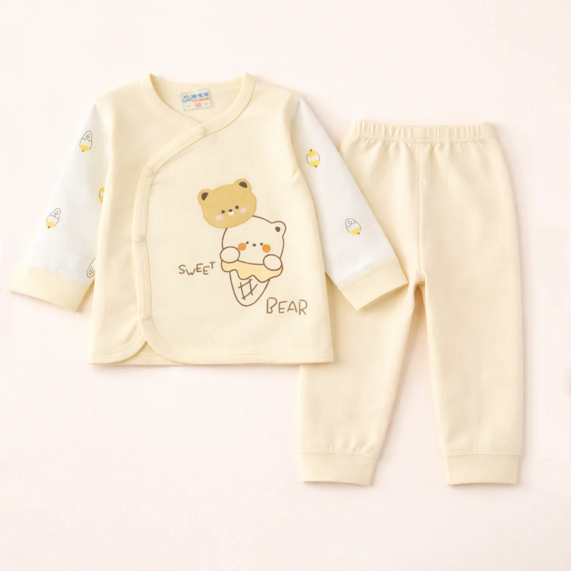Baby Sleepsuit Cute Bear Yellow - Sunshine