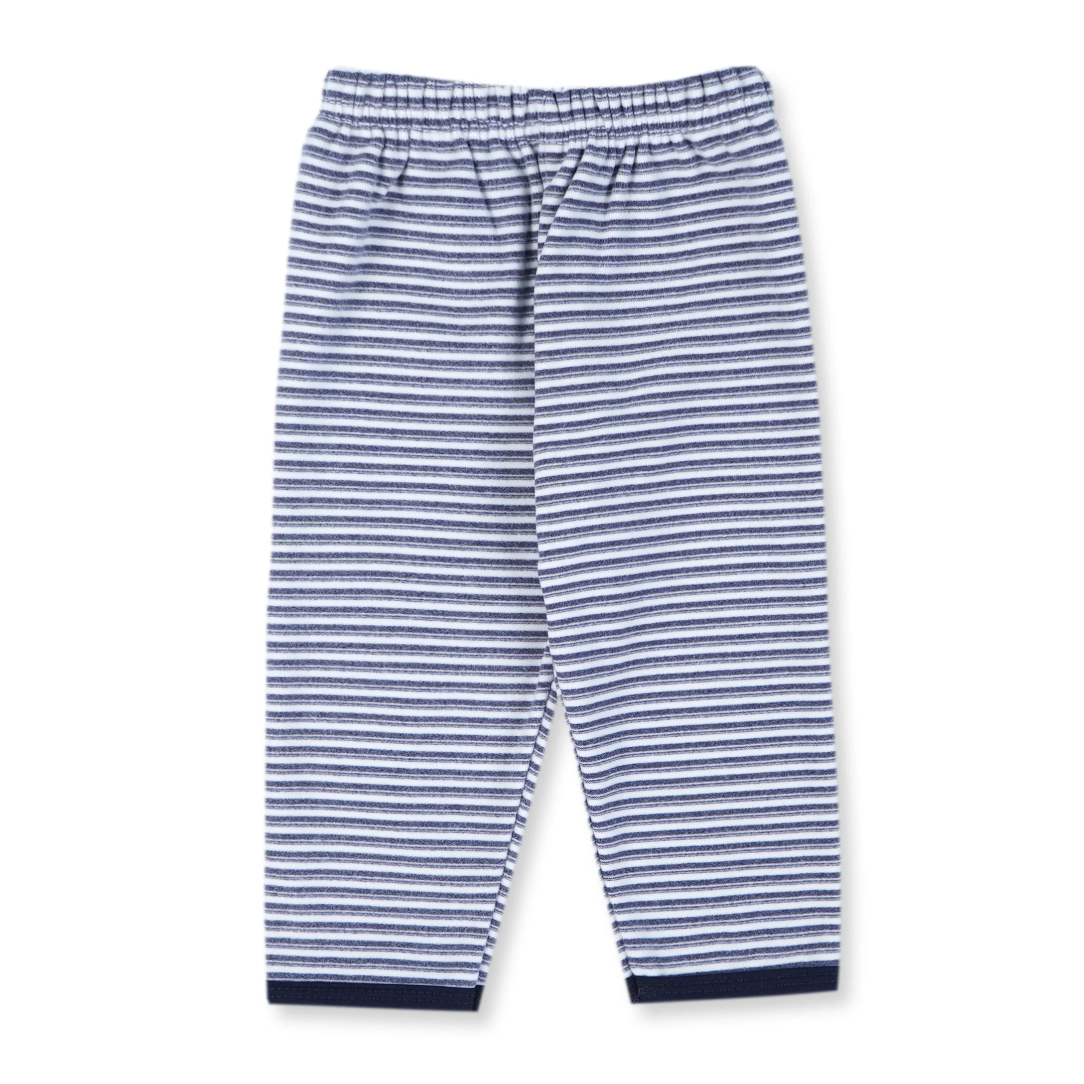 Baby Sleepsuit Fleece Stripes Navy Blue - Sunshine - Image 6