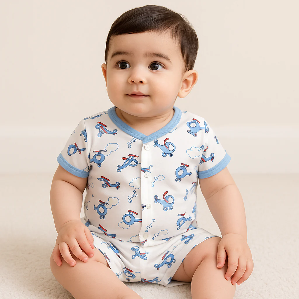 Baby Sleepsuit Planes Sky Blue - Sunshine - Image 2