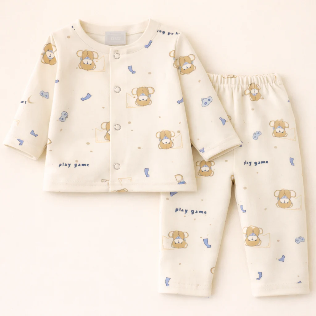Baby Sleepsuit Play Game Bear Beige - Sunshine