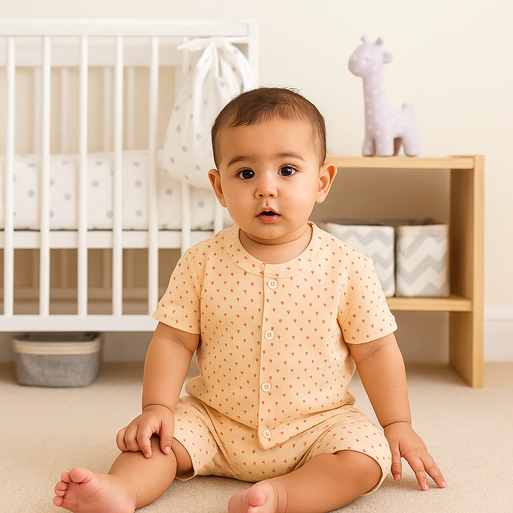 Baby Sleepsuit Polka Dots Orange - Sunshine - Image 2