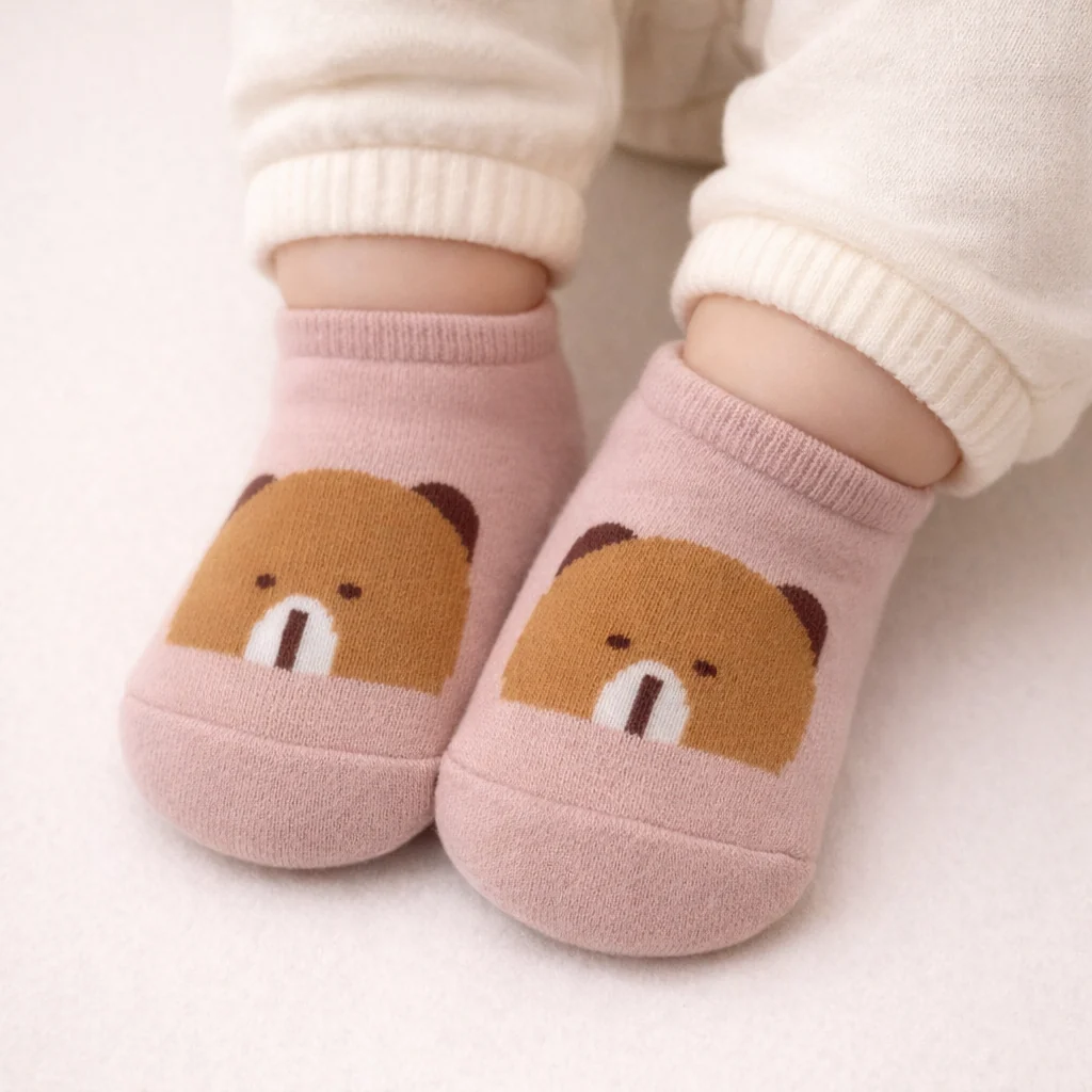 Baby Sock Bear Peach - Sunshine - Image 2