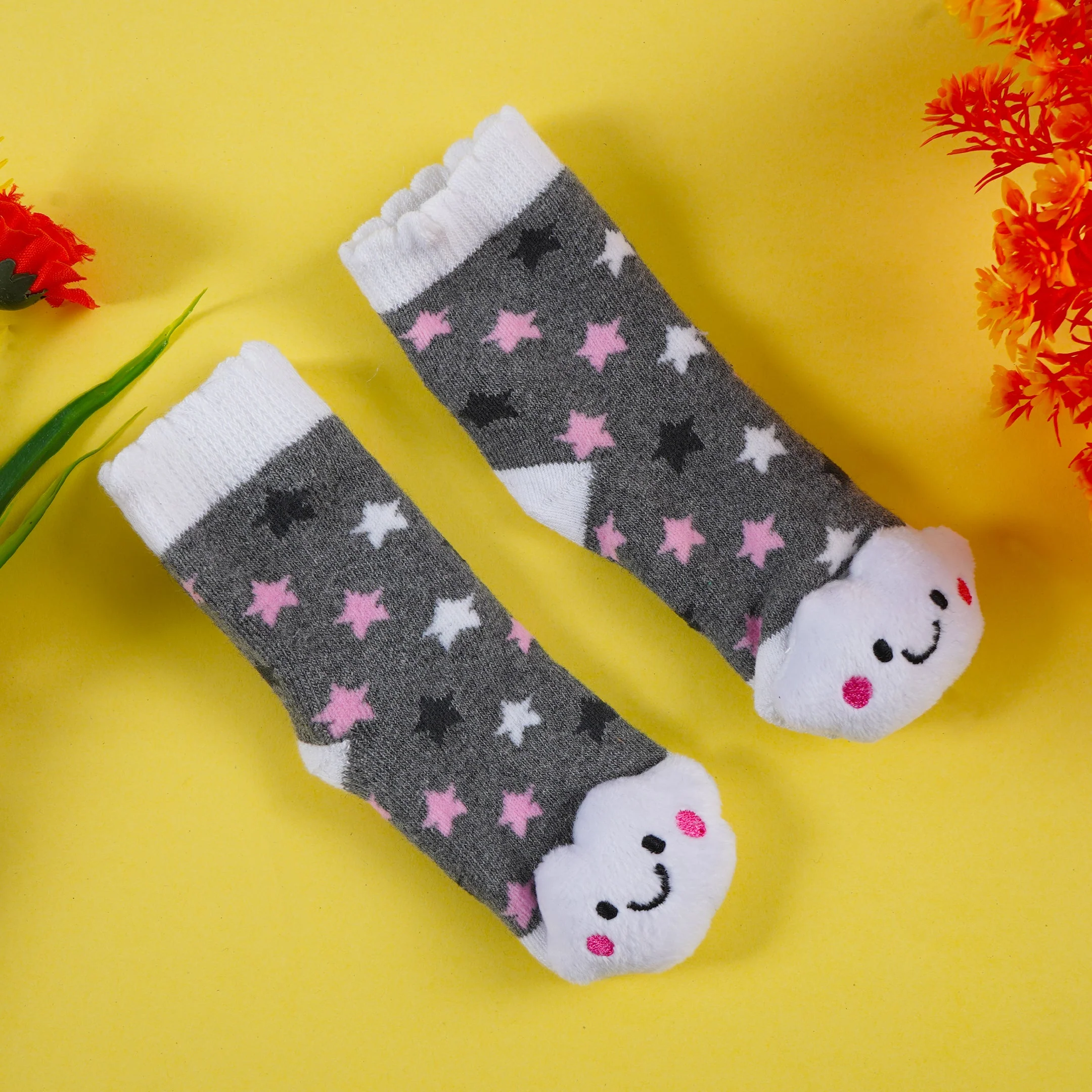 Baby Socks Character White - Sunshine